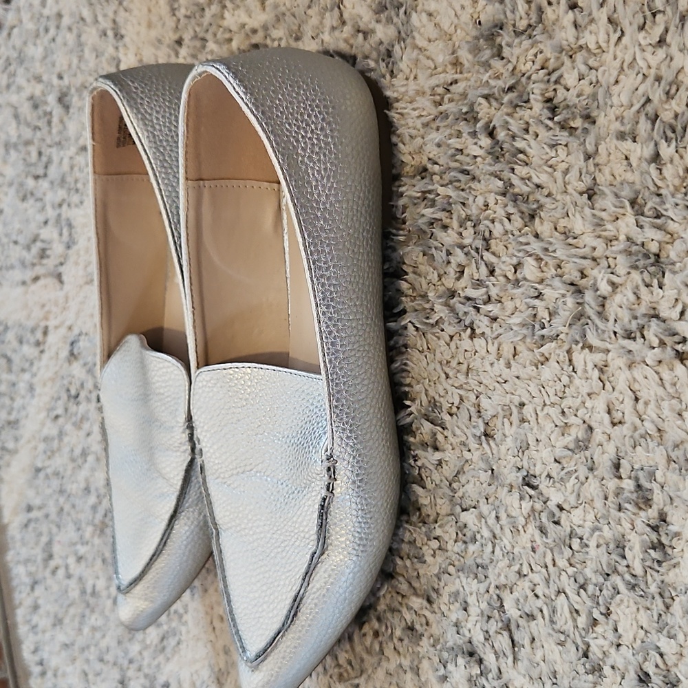 Silver Metallic Loafers - Picture 3 of 7